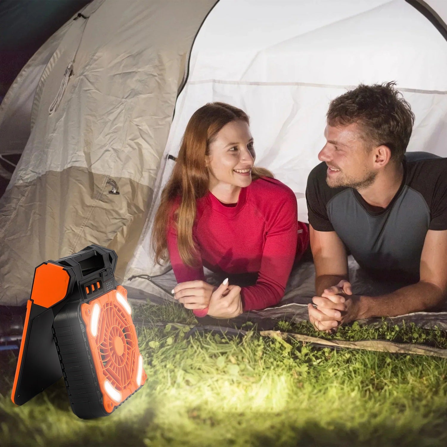 rechargeable camping fan with light