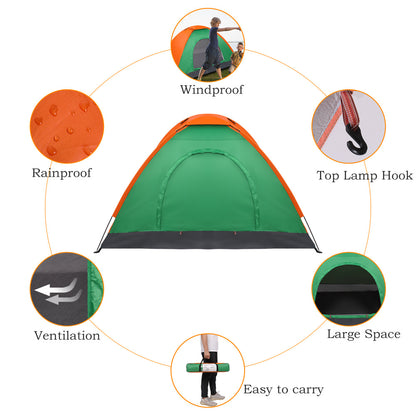 Double Layered Orange Green Tent