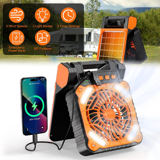 rechargeable camping fan with light