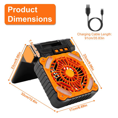 rechargeable camping fan with light